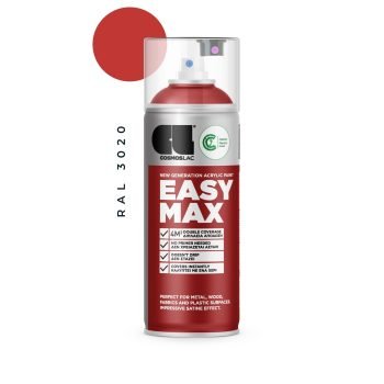 Aerosoolvärv EASY MAX, Satiin - RAL 3020 RED 400ml