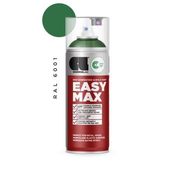 Aerosoolvärv EASY MAX, Satiin - RAL 6001 DARK GREEN 400ml