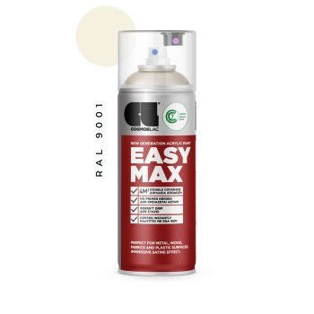 Aerosoolvärv EASY MAX, Satiin - RAL 9001 CREAM WHITE 400ml