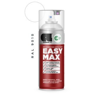 Aerosoolvärv EASY MAX, Satiin - RAL 9010 WHITE 400ml